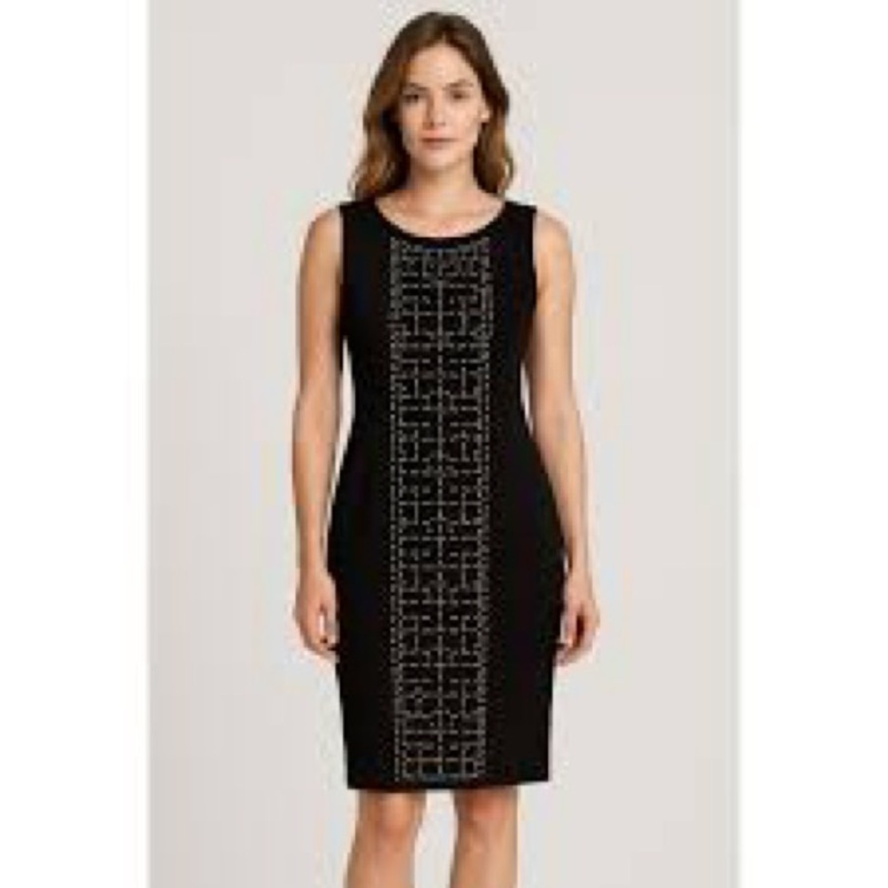 Karl Lagerfeld Classic Black Sheath with Gold Detailing